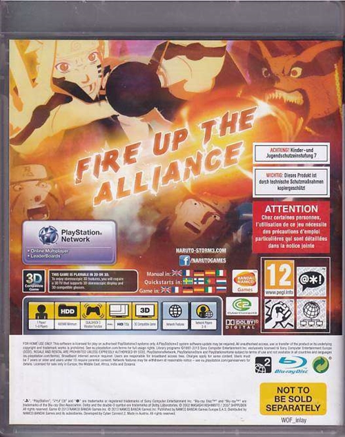 Naruto Shippuden Ultimate Ninja Storm 3 Will of Fire - PS3 (B Grade) (Genbrug)